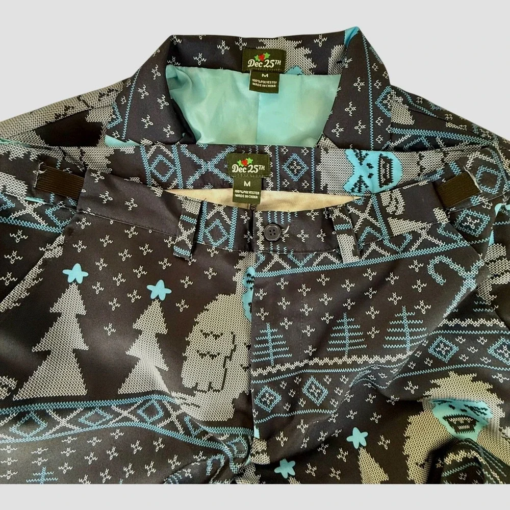 Dec 25th Size M Yeti Abominable Snowman Christmas Suit Blazer Pants Set Drinking